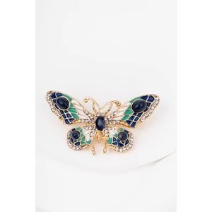 Többszínű Pillangó Alakú Strasszkövekkel Díszített Bross
