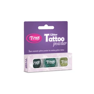 Tytoo Sötét türkizzöld, Világos türkizzöld, Aranyzöld Csillámpor Szett  3 x 2,5 ml