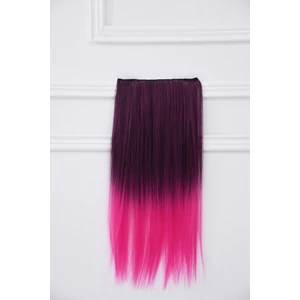 Lila-Pink Ombre Egyenes Csatos Póthaj -- 60 cm