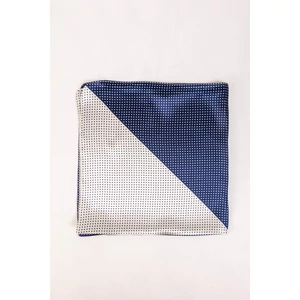 Kék-Fehér Apró Pöttyös Selyem Hatású Textil Kendő