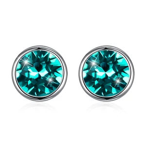 Ezüst Fülbevaló Türkizkék Swarovski® Kristállyal
