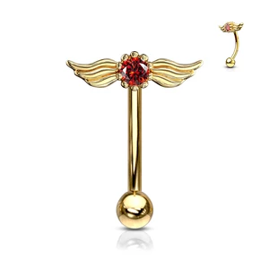 14 Karátos Arannyal Bevont Arany Színű Szárnyas  Piercing