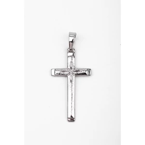 Ezüst Színű Rozsdamentes Acél Kereszt Medál, 2,2 x 2 cm