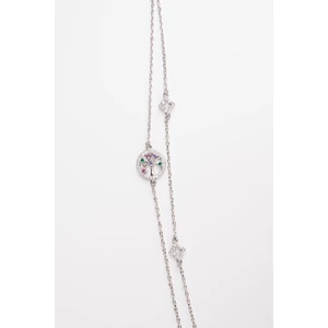 Élet Fája Medállal Díszített Cirkónia Köves S925 Ezüst Karkötő