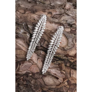 Esküvői Ezüst Színű Arannyal Bevont Réz Lógós Fülbevaló Cirkónia Kövekkel