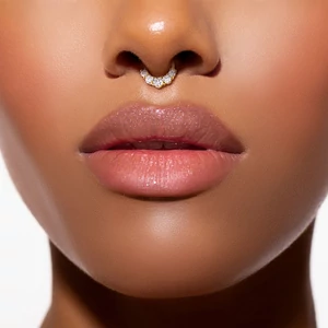 A &amp;amp; ONE Ezüst Színű , Aranyozott Réz Karika Alakú Septum Piercing Látványos Cirkónia Kövekkel