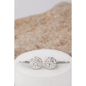 Színjátszós Swarovski Kövekkel Díszített S925 Ezüst Félgömb Medál Alakú Fülbevaló 