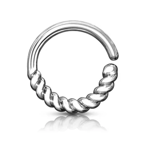 Ezüst Színű, Hajlítható, Septum Piercing Csavart Díszítéssel
