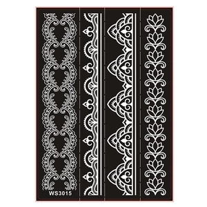 Lótusz És Nonfiguratív Mintázatú Henna Sablon