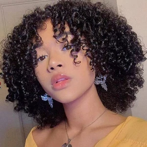 Rövid Göndör Hullámos Szintetikus Paróka - 32 cm