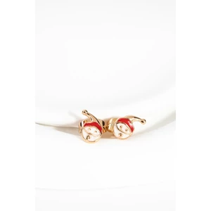 Rozsdamentes Acél Arany Mikulásfej Alakú  Fülbevaló