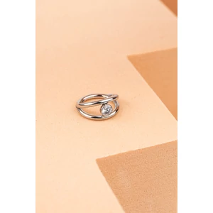 A &amp;amp; ONE Ezüst,  PVD Bevonatos Orvosi Acél Fül Piercing Cirkónia Kővel