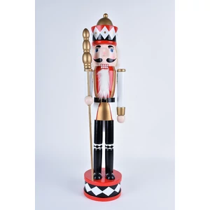 Fehér Ruhás Fából Készült Diótörő Figura - 60 cm