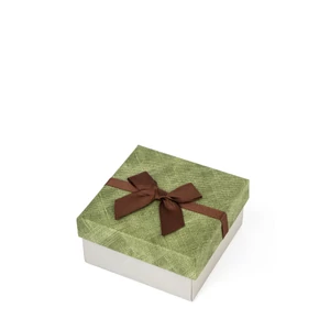Zöld Színű Ajándék Díszdoboz Masnival, 11x 11x 5,5 cm