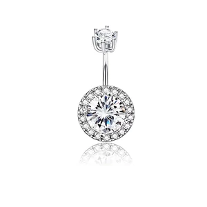 A &amp;amp; ONE Ezüst Orvosi Acélból Készült Köves Köldök Piercing