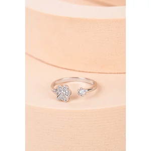 S925 Állítható Ezüst Gyűrű Csillogó Mancs Díszítéssel