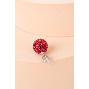 S925 Ezüst Gömb Medál Piros Swarovski® Kövekkel