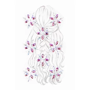  Lila És Hologramos Öntapadós Test És Haj Strasszkő