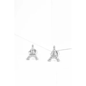 S925 Ezüst Eiffel-torony Alakú Fülbevaló Cirkónia Kövekkel