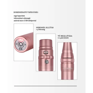 Charme Princess Rosegold Vezetéknélküli Tartós Sminktetováló Készülék Töltővel És Cserélhető Tűkkel
