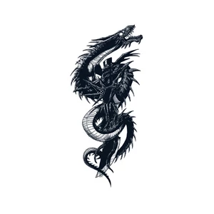 Növényi Alapú Tartós Matrica Tetoválás Sárkány Mintával