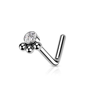 Ezüst Színű 316L Orvosi Acél Hajlított Titánium Orr piercing