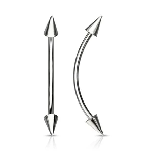 Ezüst Színű 316L Orvosi Acél Hegyes Szemöldök Piercing 16 mm