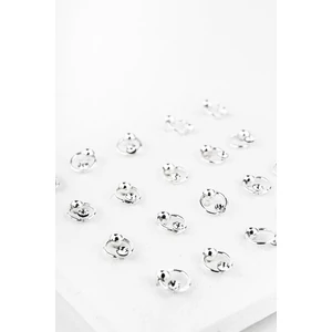 S925 Ezüst Orr Piercing Apró Fehér Kővel Díszítve