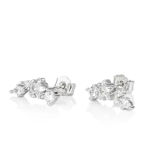 S925 Ezüst Csillag Alakú Fülbevaló Cirkónia Kövekkel