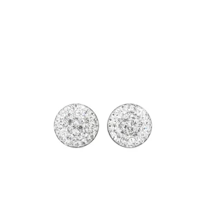 Fehér színű Swarovski Kövekkel Díszített Apró S925 Ezüst Fülbevaló