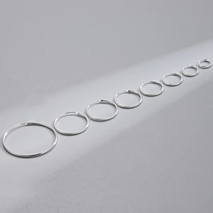 Ezüst Színű S925 Ezüst Karika Fülbevaló - 12 mm