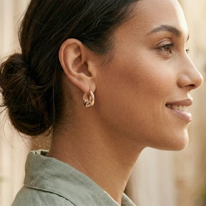 Sárgaréz Apró Vastag Karika Alakú Fülbevaló