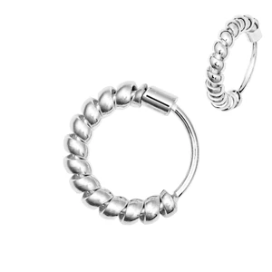 Ezüst Színű S925 Ezüst Karika Orr/Fül Piercing - 10 mm