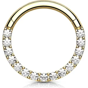 Arany Színű Titánium Karika Piercing Kövekkel