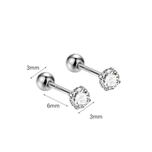 S999 Ezüst Kör Alakú Köves Labret Piercing