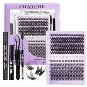 DIY 2 Féle Tincses Műszempilla 10-18 mm Mix, Ragasztóval És Oldóval