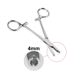 316L Orvosi Acél Piercing Rögzítő Fogó (4mm), Sterilizált Tasakban