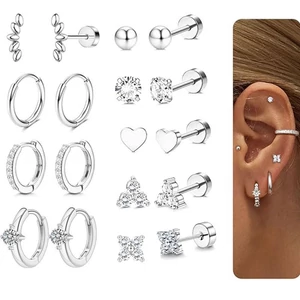 Ezüst Színű 316L Piercing Szett - 9 pár