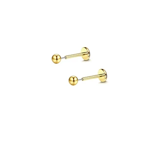 316L Arany Színű Push-in Labret Piercing - 1 pár