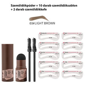 MLSMILE Világosbarna Szemöldök Formázó Készlet Sablonnal és Szemöldökkefével