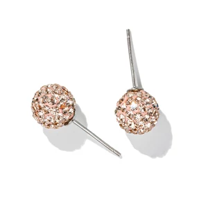 S925 Ezüst Gömb Fülbevaló Pezsgő Színű Swarovski® Kövekkel