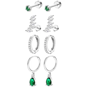 Ezüst Színű Orvosi Acél Piercing Szett - 8 db