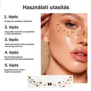 Arany Színű Mintás Flash Matrica Tetoválás Arcra