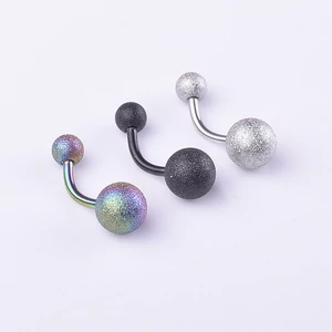 Fekete Színű Csillogó Orvosi Acélból Készült Köldök Piercing