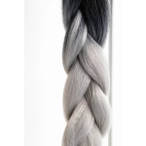 A & ONE Fekete-Ezüstszürke Ombre Póthaj 120 cm