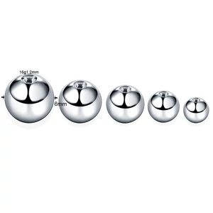 4 Darab Ezüst Színű Orvosi Acél Piercing Golyó 1,6 x 3 mm
