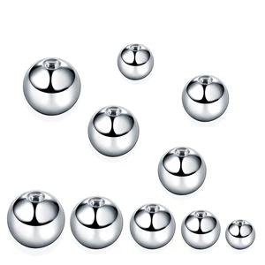 4 Darab Ezüst Színű Orvosi Acél Piercing Golyó 1,6 x 3 mm
