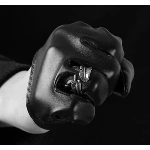 Ezüst Színű Levelet Formázó Titánium Gyűrű -- Férfi