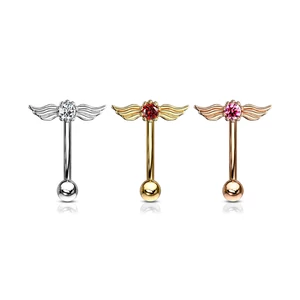 14 Karátos Arannyal Bevont Rózsaarany Színű Szárnyas  Piercing