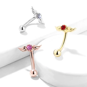 14 Karátos Arannyal Bevont Rózsaarany Színű Szárnyas  Piercing